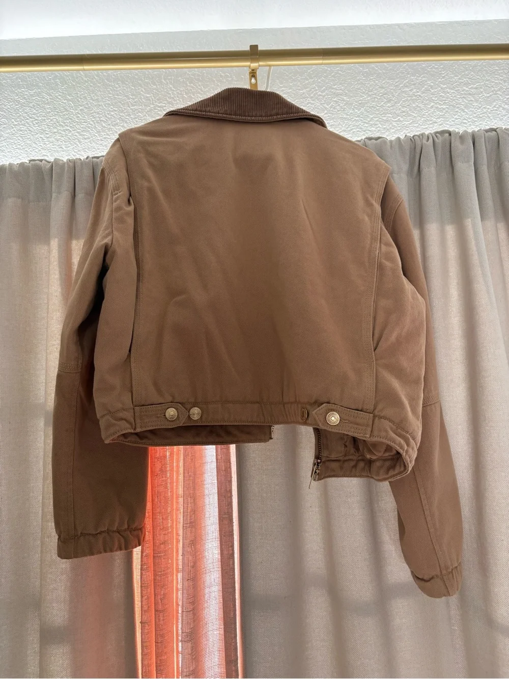 A&F Cropped Twill Trucker Jacket